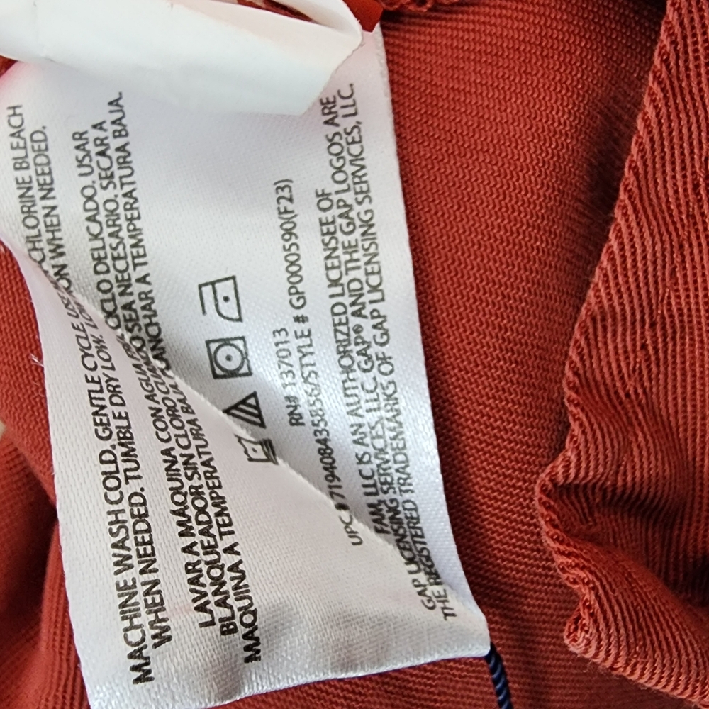 GAP Popover Brick Red Short Sleeve Shirt Dress Large - Picture 7 of 10